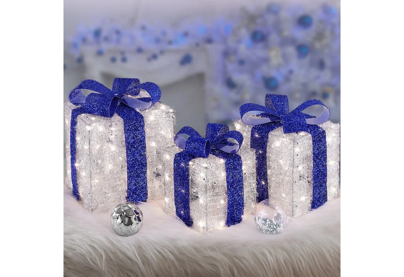 Elegear LED Weihnachtsfigur 3 Set Geschenkbox Warmweiß - Bild 2