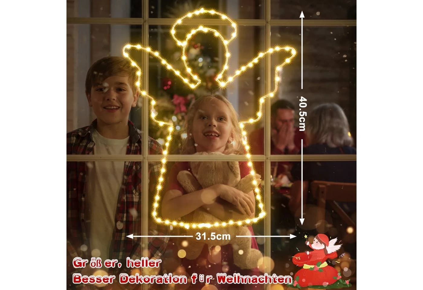 Elegear LED-Lichterkette Engel Weihnachtsdeko Innen/Außen - Bild 4