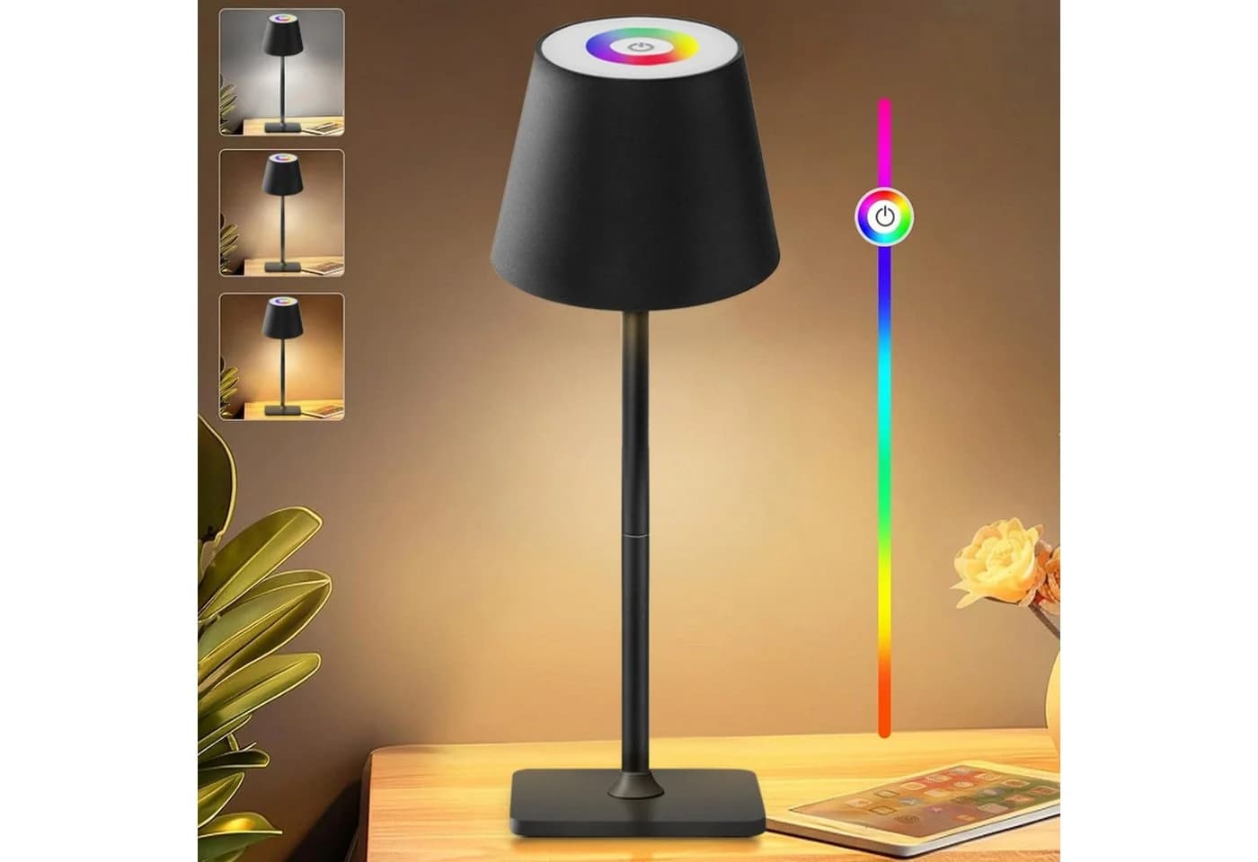 Elegear LED Tischleuchte kabellos, höhenverstellbar, dimmbar, RGB-Farben - Bild 2