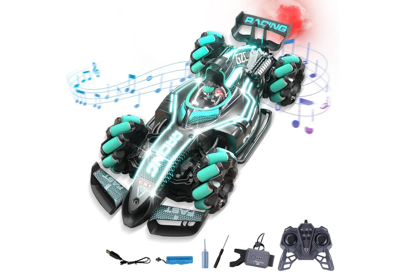 Quntis RC-Auto Ferngesteuert mit LED-Lichtern Blau - Bild 2
