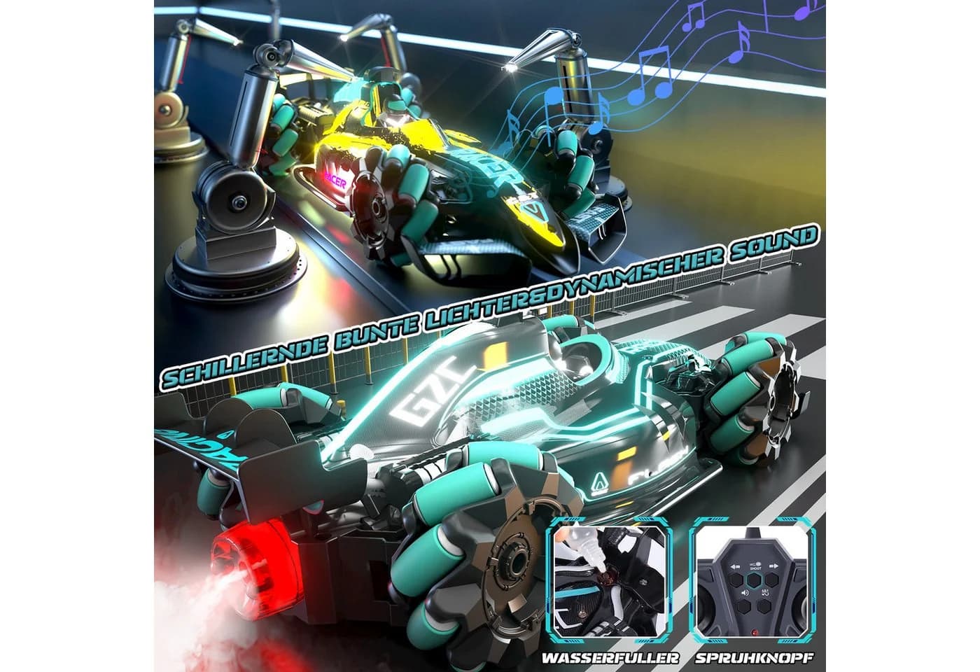 Quntis RC-Auto Ferngesteuert mit LED-Lichtern Blau - Bild 4