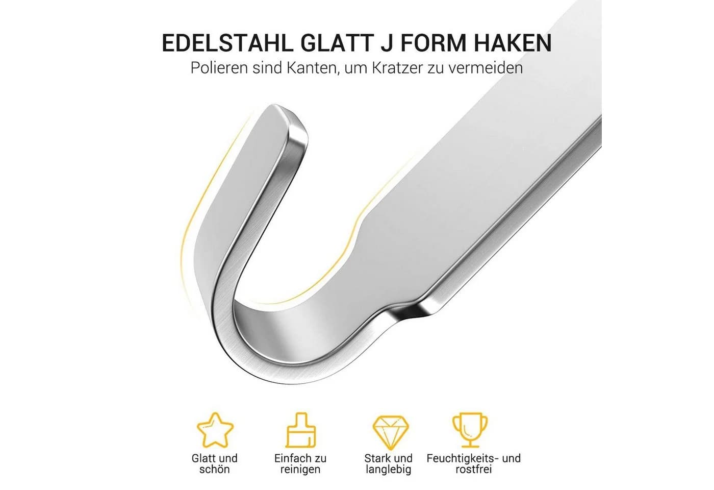 Elegear Kleiderhaken Edelstahl 6 Haken 40x22cm