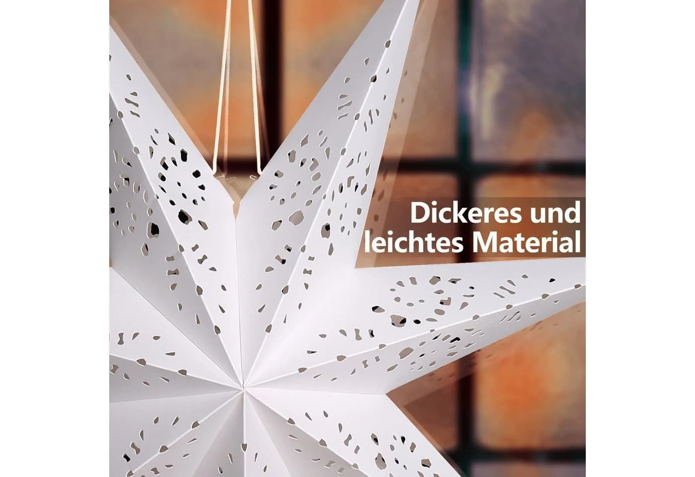 Elegear Origami-Stern 70 cm Beleuchtet Weihnachtsdekoration Warmweiß - Bild 3