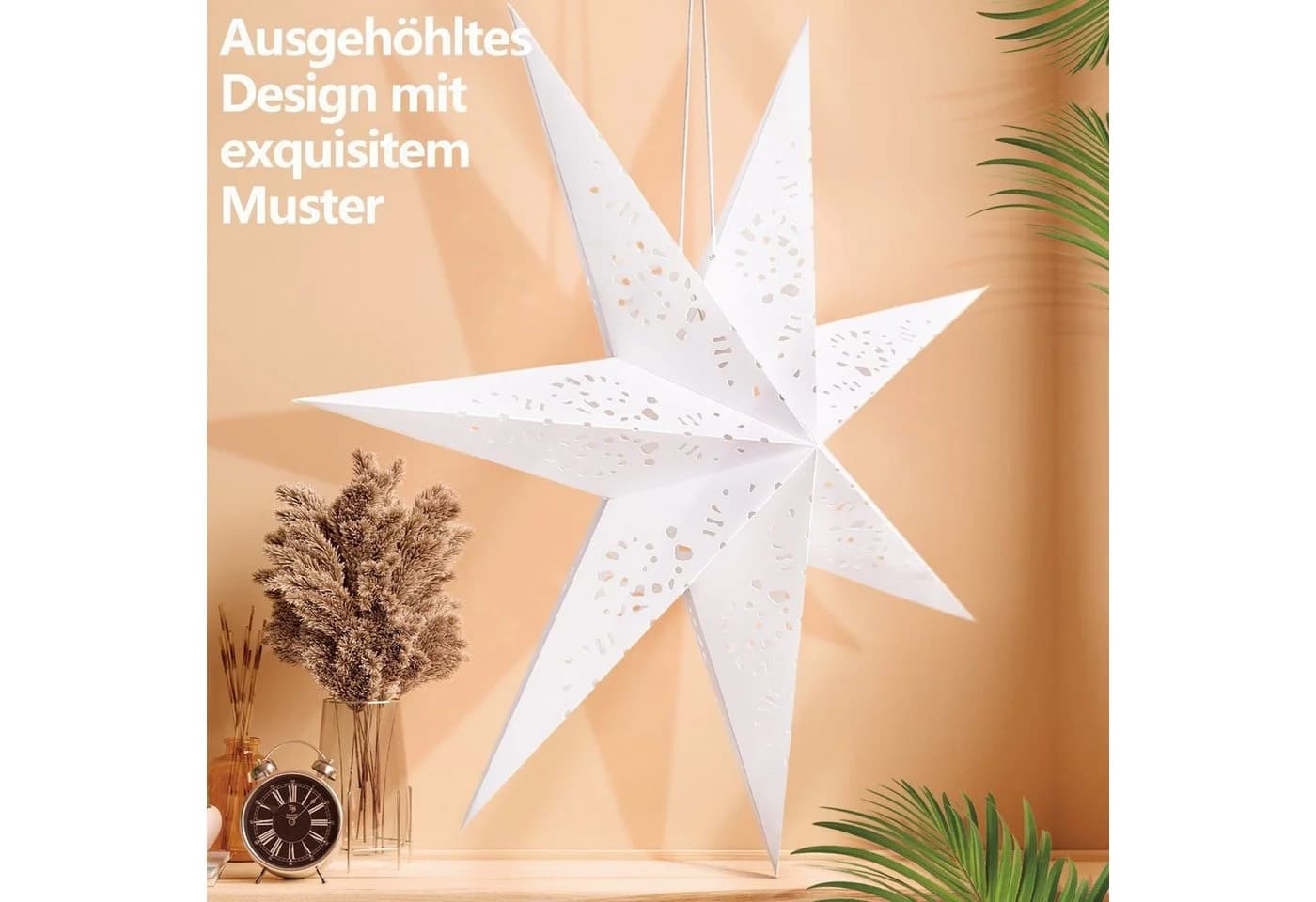 Elegear Origami-Stern 70 cm Beleuchtet Weihnachtsdekoration Warmweiß - Bild 5