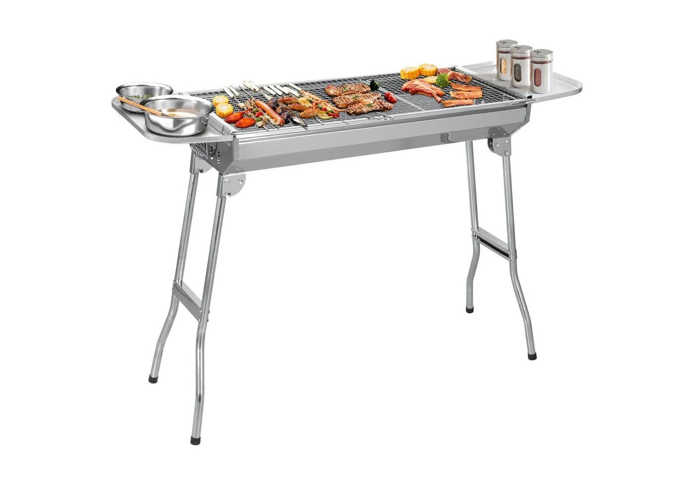 SunJas Holzkohlegrill CA-12 Edelstahl Klappgrill für 5-10 Personen - Bild 2