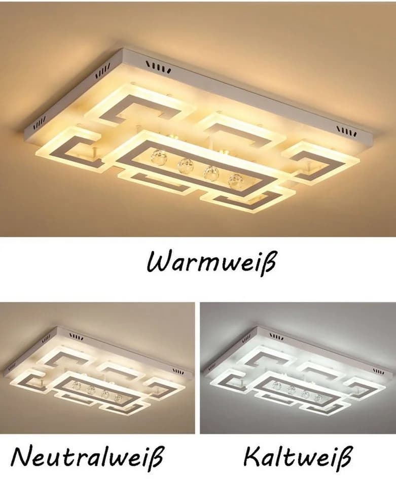 Euroton LED Deckenleuchte Kristall Fernbedienung stufenlos einstellbar