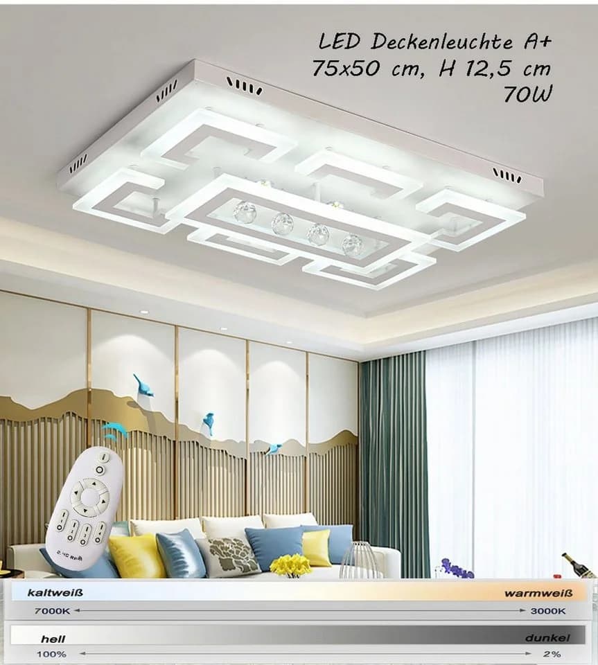 Euroton LED Deckenleuchte Kristall Fernbedienung stufenlos einstellbar - Bild 3