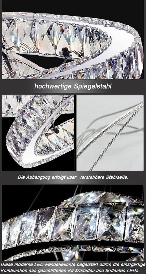 Euroton LED Deckenleuchte mit Kristall & Fernbedienung - Bild 4