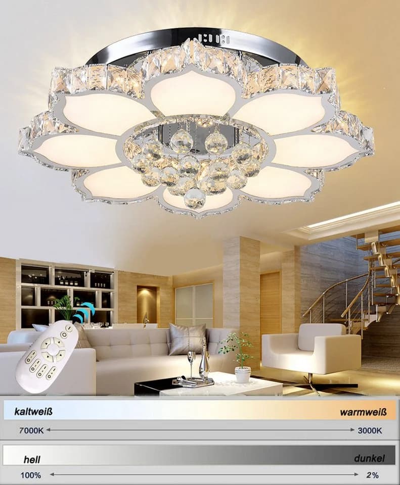 Eurotondisplay LED Deckenleuchte Kristall Fernbedienung Modern - Bild 2