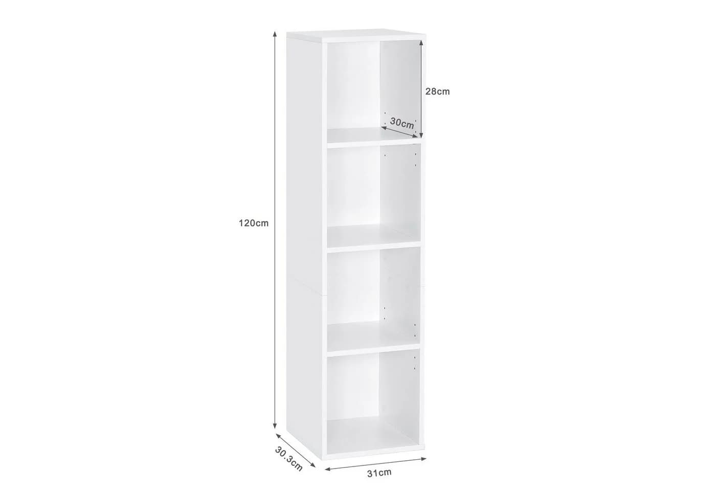 Mondeer Bücherregal Würfelregal 4 Fächer Weiß - Bild 4