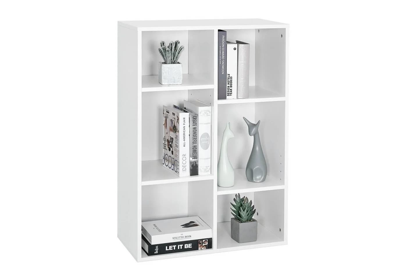 Mondeer Bücherregal Bücherschrank Würfelregal 6 Fächer Weiß - Bild 3