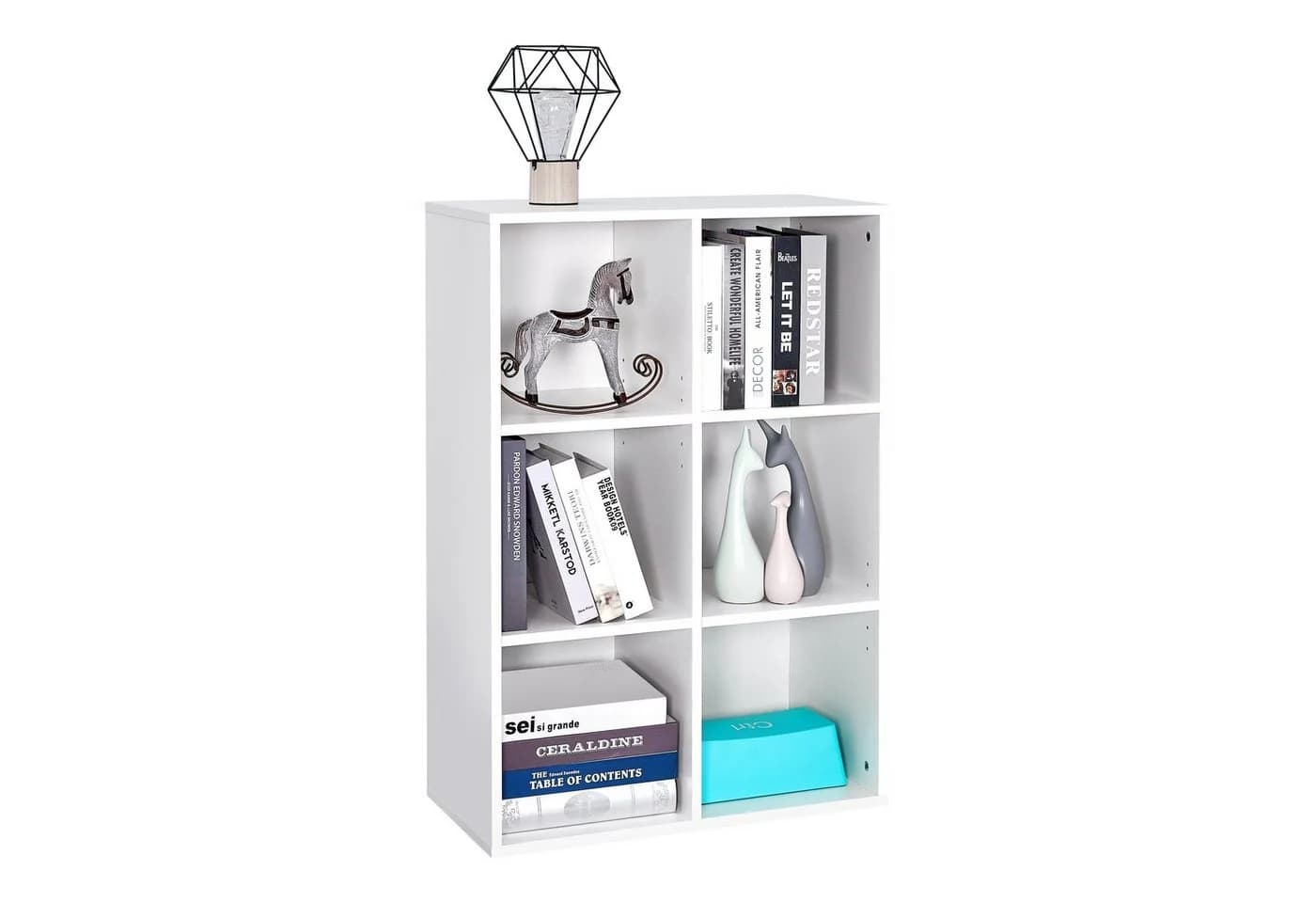 Mondeer Bücherregal Bücherschrank Würfelregal 6 Fächer Weiß - Bild 5