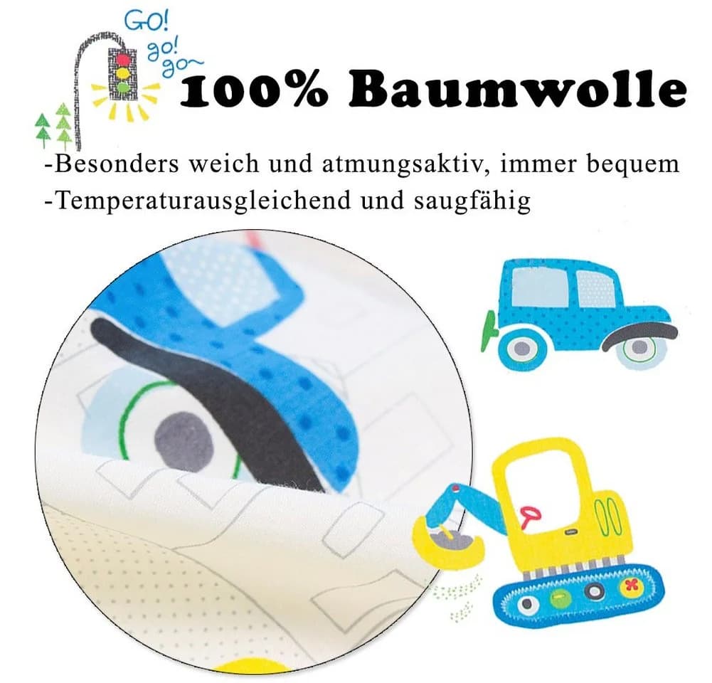 Babybettwäsche Zoo-Stil Autos-Muster