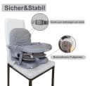 YOLEO Reisehochstuhl Sitzerhöhung Tragbar Booster Grau Bild 4