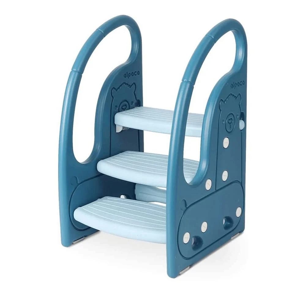 Onasti Tritthocker Dreistufiger Kinderhocker Blau Kunststoff - Bild 2