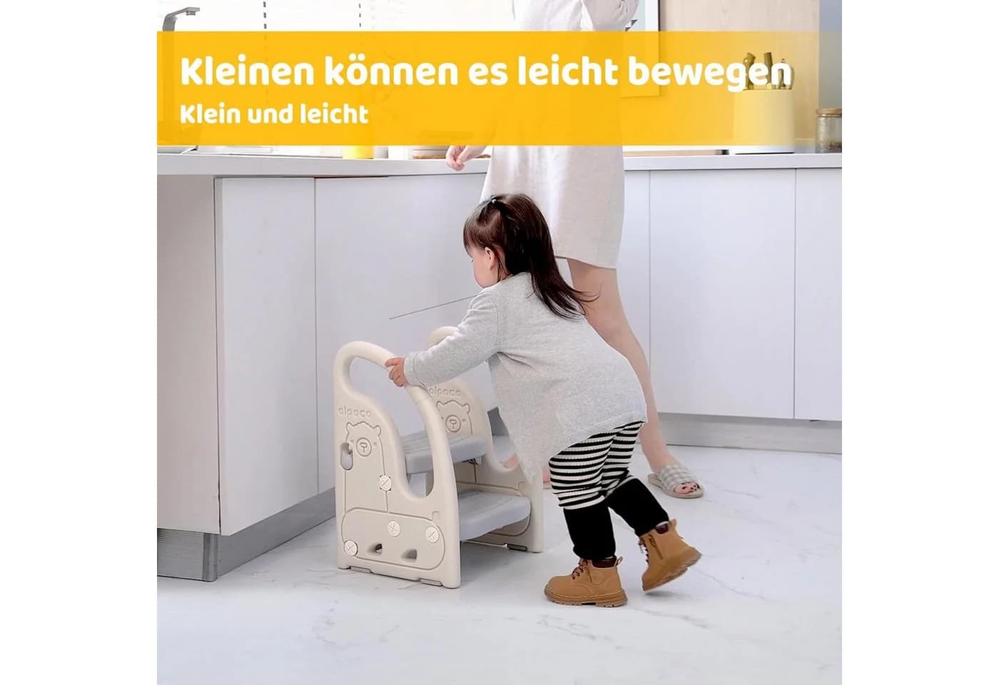 Onasti Tritthocker Kinder Höhenverstellbar Grau Kunststoff - Bild 3