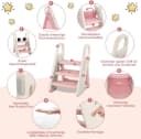 Onasti Tritthocker 3 Stufen Faltbar Rosa/Weiß Bild 4