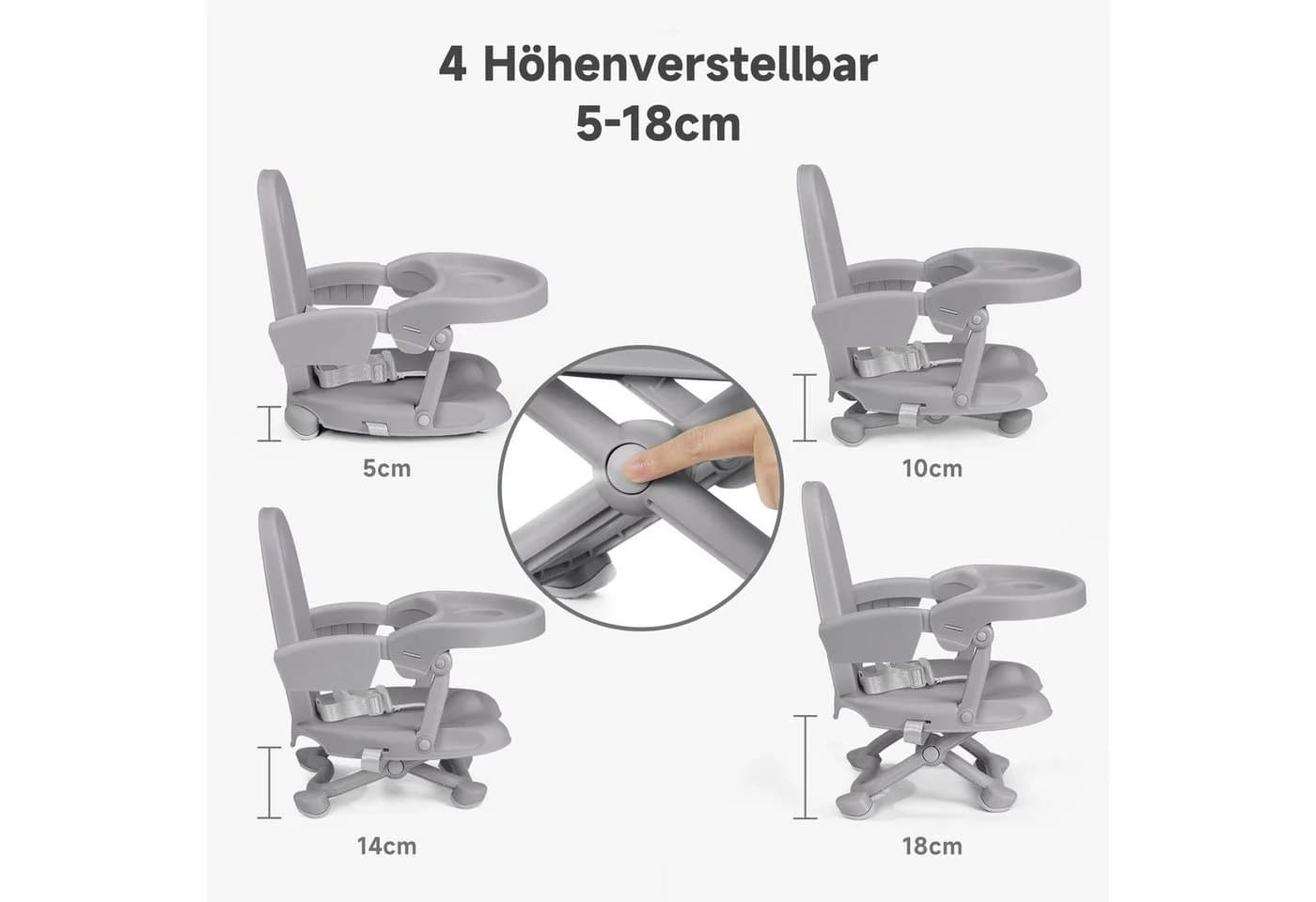 YOLEO Booster Sitzerhöhung für Babys, faltbar und tragbar für Unterwegs - Bild 5