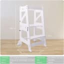 YOLEO Kinderstuhl 2 in 1 Lernturm mit Magnettafel Weiß Bild 5