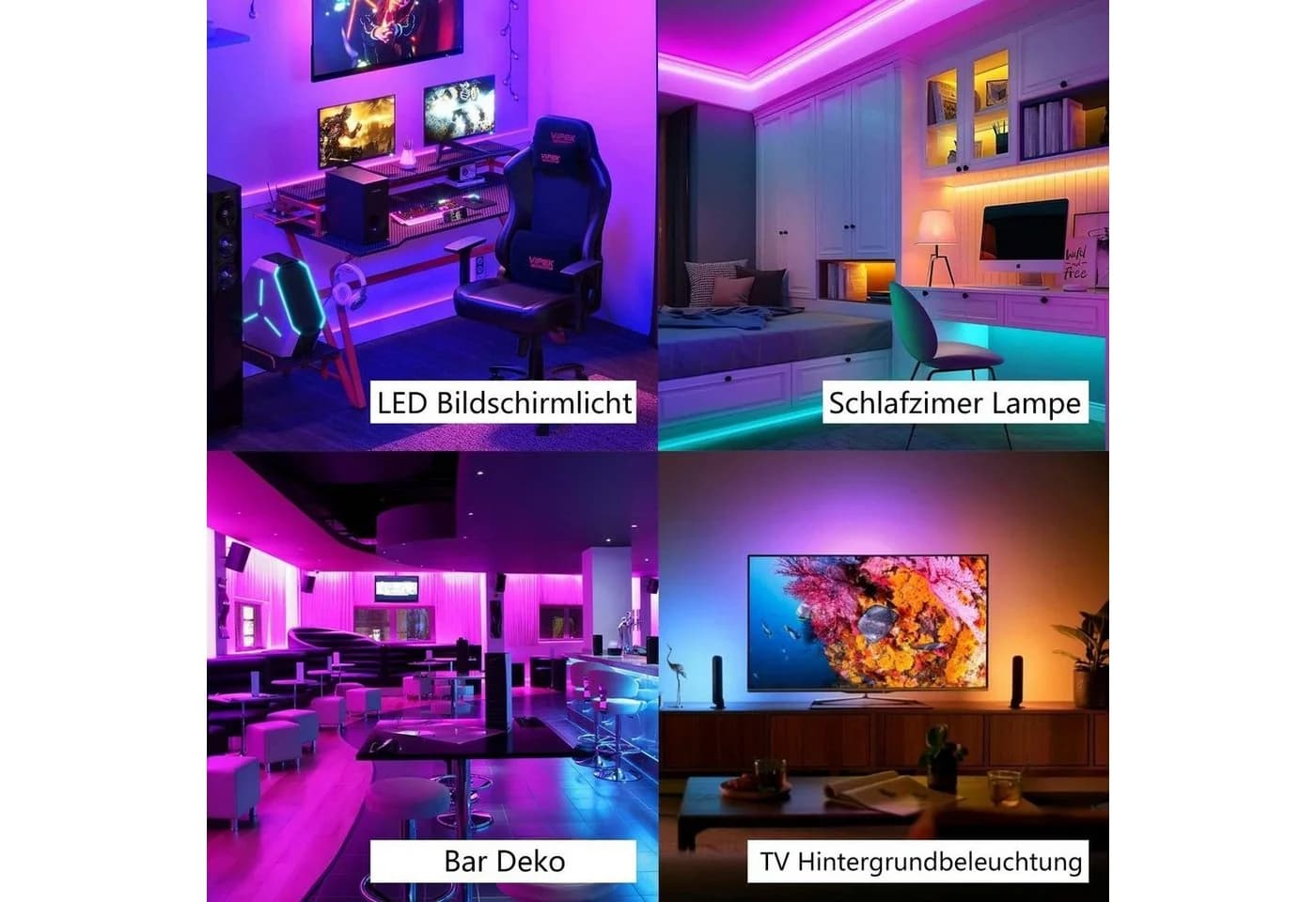 ZMH LED-Streifen 30m Bluetooth Dimmbar RGB mit Fernbedienung