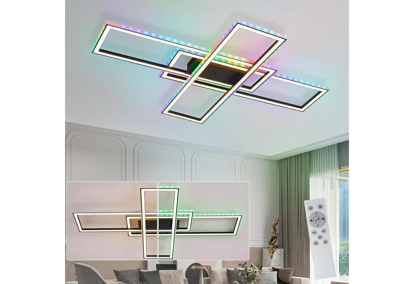 ZMH LED Deckenleuchte RGB Farbwechsel 50W Dimmbar mit Fernbedienung - Bild 2