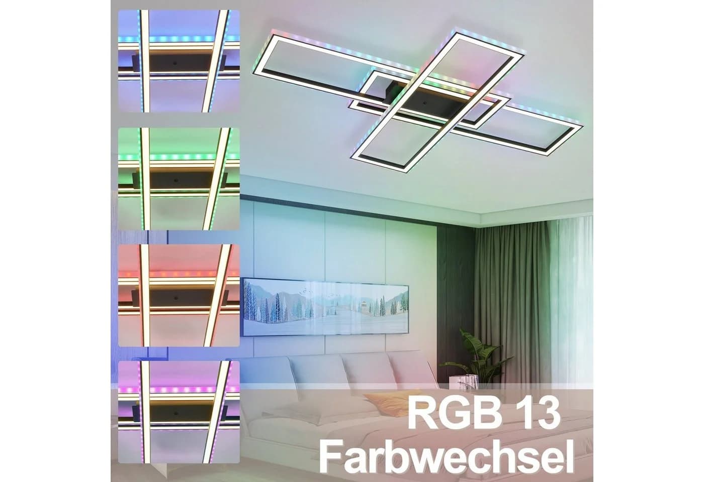 ZMH LED Deckenleuchte RGB Farbwechsel 50W Dimmbar mit Fernbedienung - Bild 4