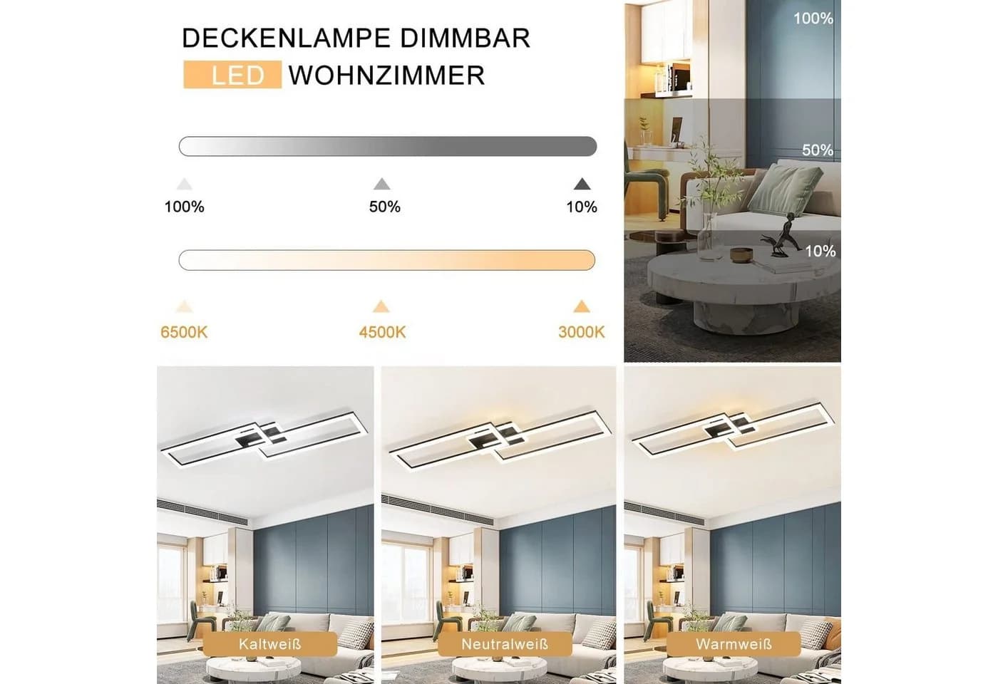 ZMH LED Deckenleuchte Kristall Modern 80cm - Bild 3