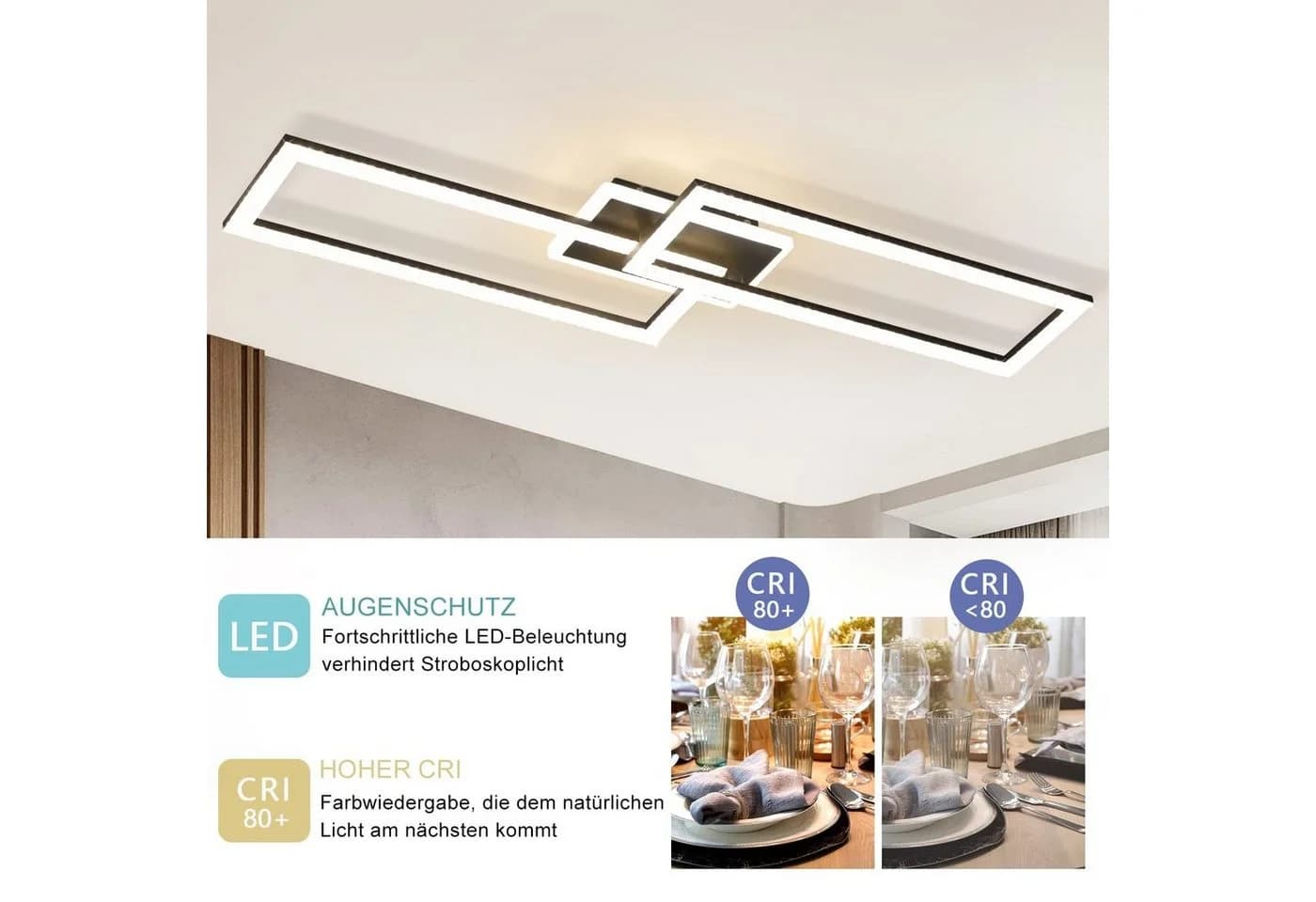 ZMH LED Deckenleuchte Kristall Modern 80cm - Bild 4