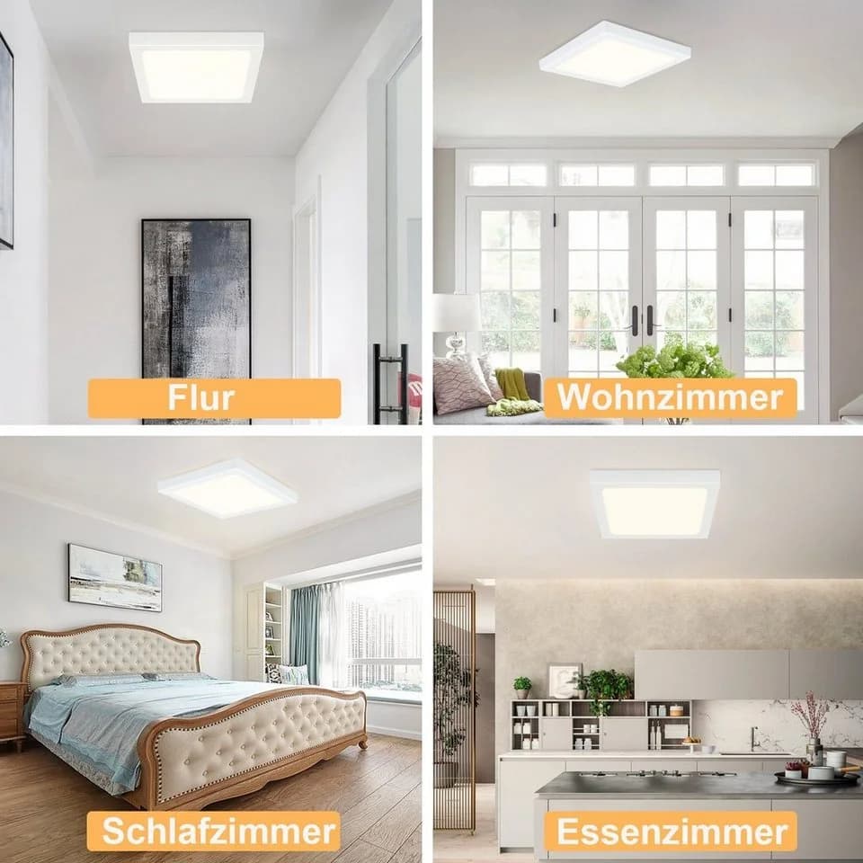 ZMH LED Deckenleuchte Wohnzimmer 23cm Weiß Modern 18W - Bild 3