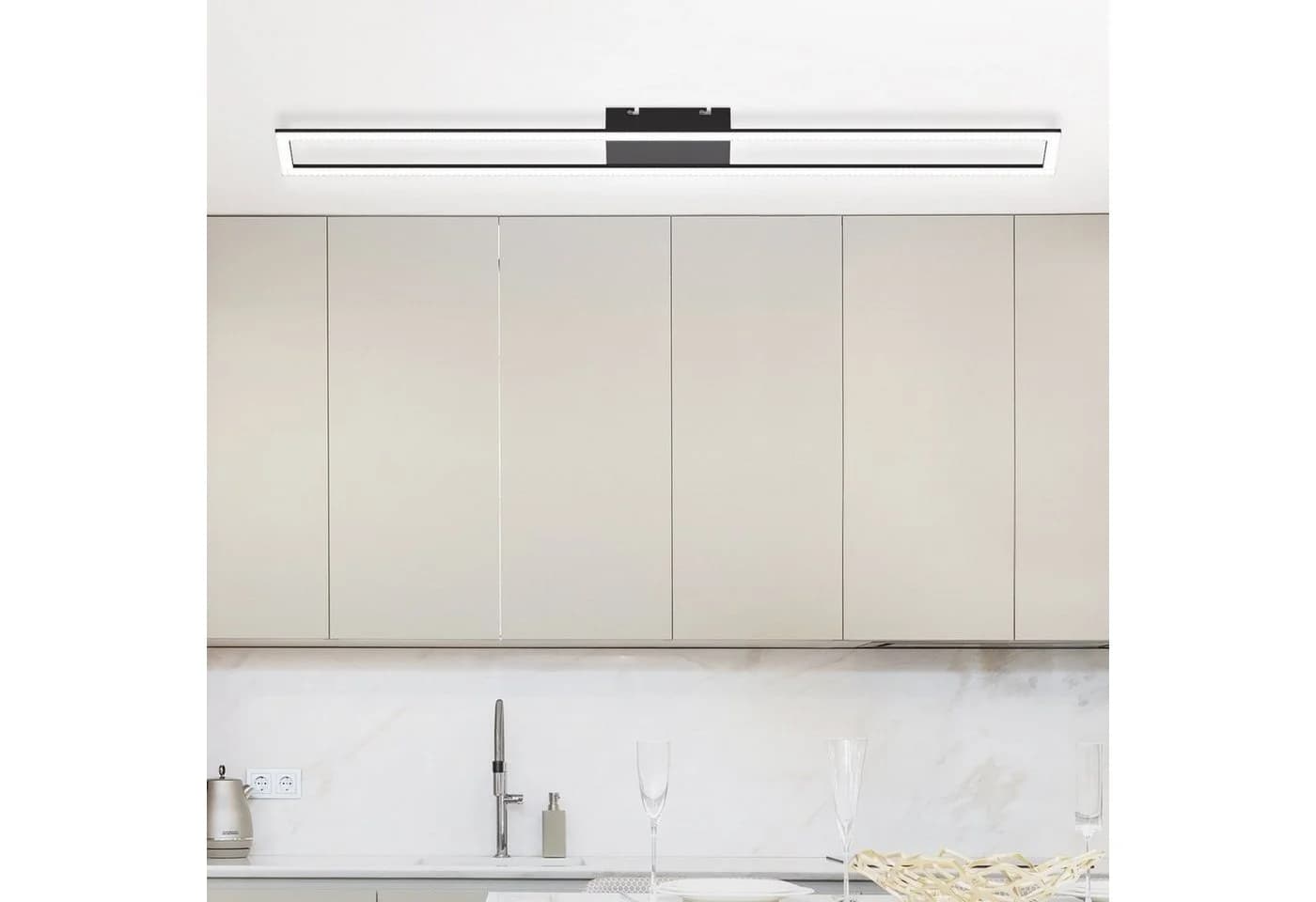 ZMH LED Deckenleuchte Whonzimmer 108cm Kristall Rechteckig Modern Dimmbar Deckenlampe 40W - Bild 5