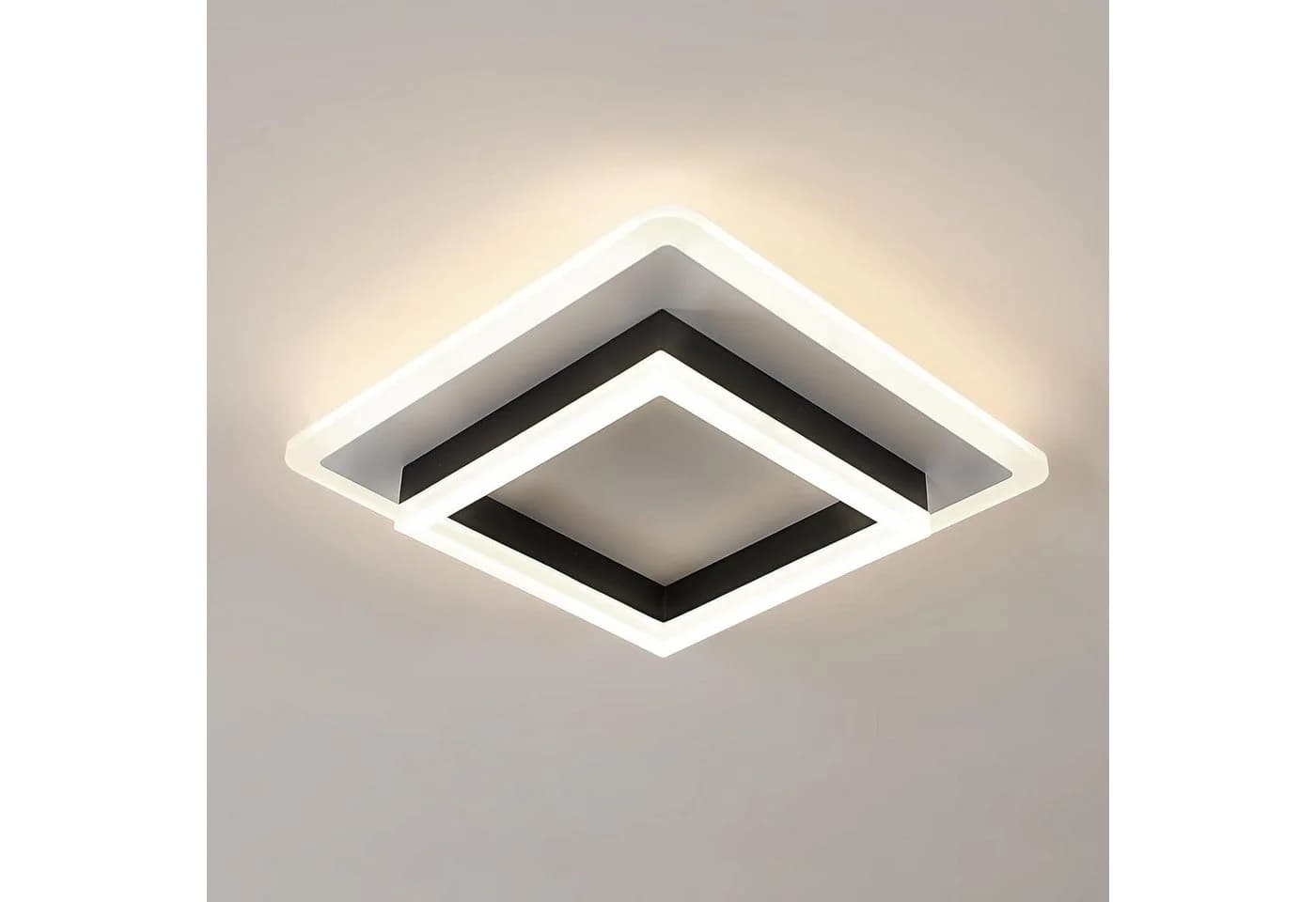 Riserva Moderne Quadratische LED Deckenleuchte Schwarz Weiß 30W Neutralweiß - Bild 2
