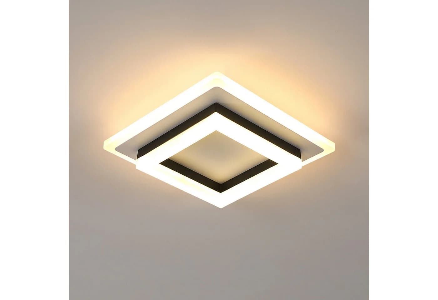 Riserva LED Deckenleuchte Modern Quadrat Schwarz Weiß 24W Warmweiß - Bild 2
