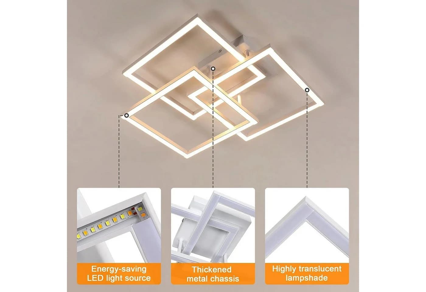 Riserva LED Deckenleuchte dimmbar 40W weiß mit Fernbedienung - Bild 4
