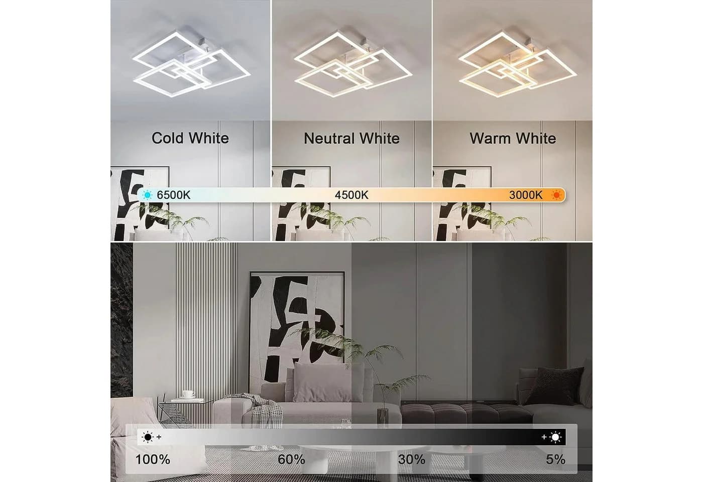 Riserva LED Deckenleuchte dimmbar 40W weiß mit Fernbedienung - Bild 5
