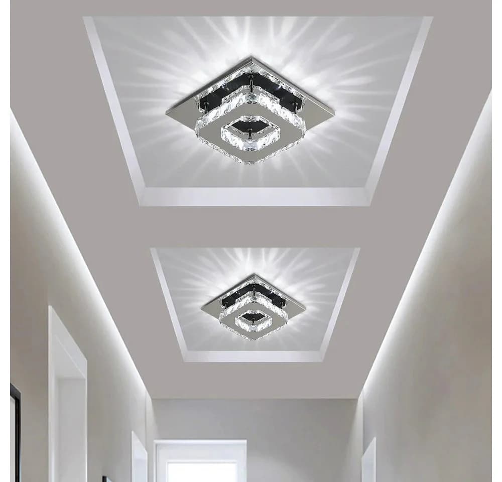 Riserva Deckenleuchte Kristall Quadrat LED 12W Kaltweiß 6500K
