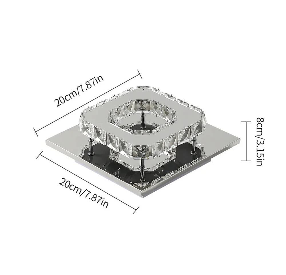 Riserva Deckenleuchte Kristall Quadrat LED 12W Kaltweiß 6500K - Bild 3