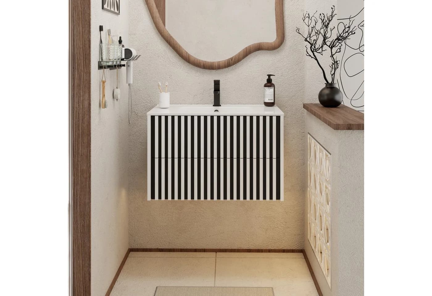 UEV Waschtisch mit Unterschrank 90 cm Weiß - Bild 3