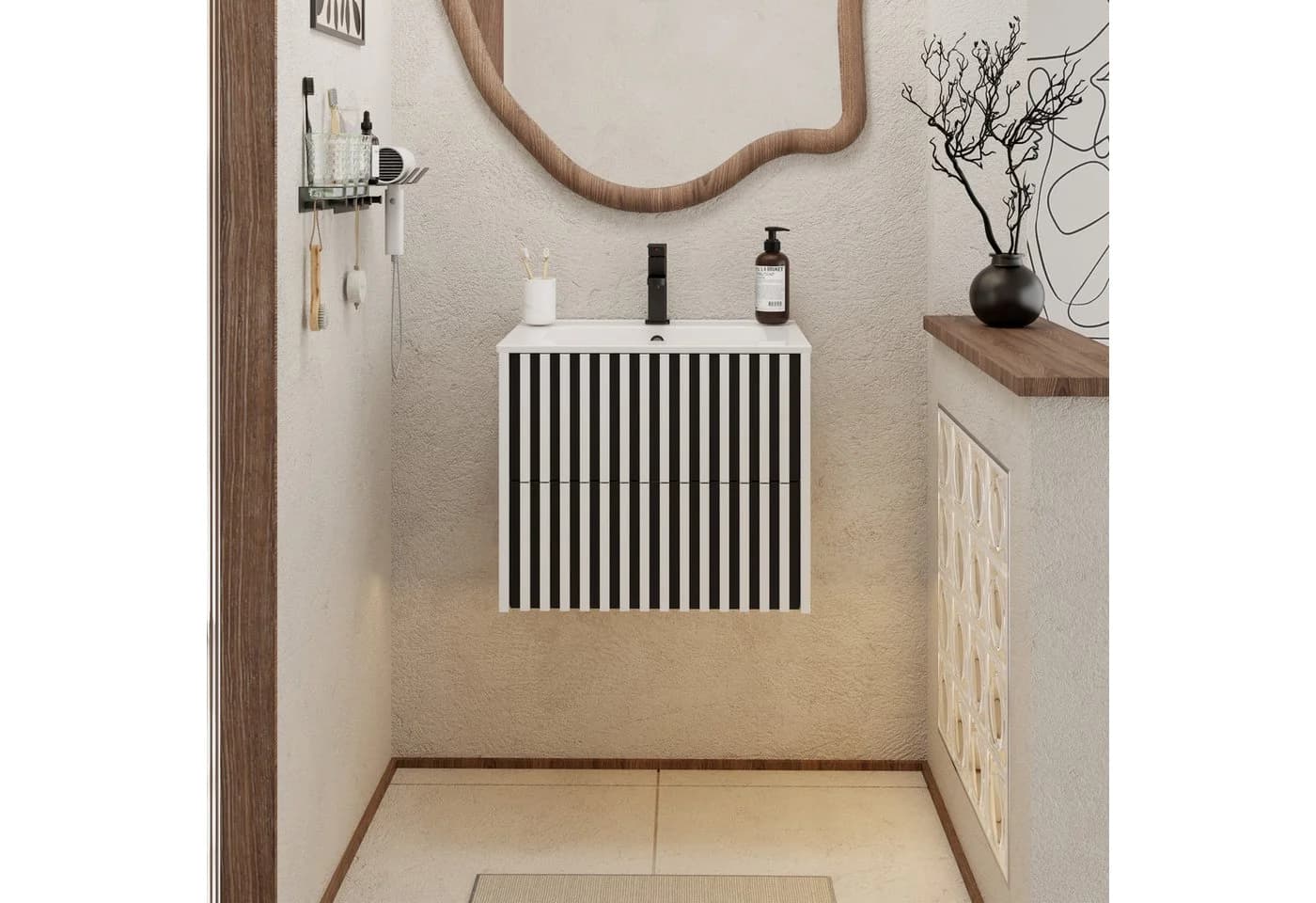 UEV Waschtisch mit Unterschrank 90 cm Weiß - Bild 3