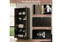 UEV Hochschrank 4 Türen Weiß/Schwarz Gold Metallgriffe Bild 5