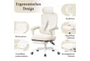 UEV Bürostuhl Ergonomisch mit Fußstütze Beige Mesh Bild 5