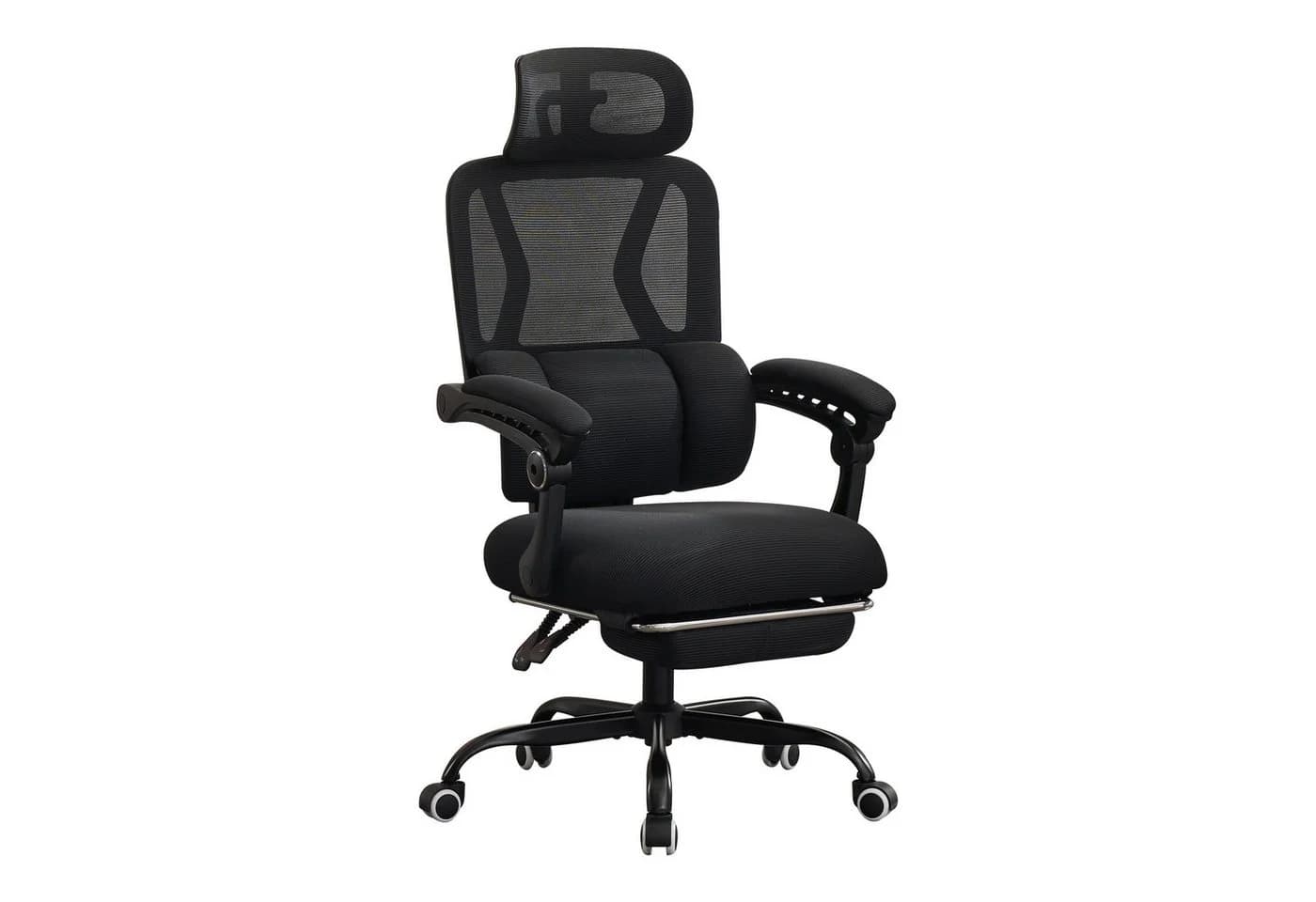 UEV Bürostuhl Ergonomisch mit Fußstütze Mesh Schwarz - Bild 2