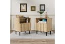 UEV Nachtschrank 2er Set Beige Nachttisch mit 2 Schubladen Bild 1