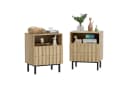 UEV Nachtschrank 2er Set Beige Nachttisch mit 2 Schubladen Bild 2