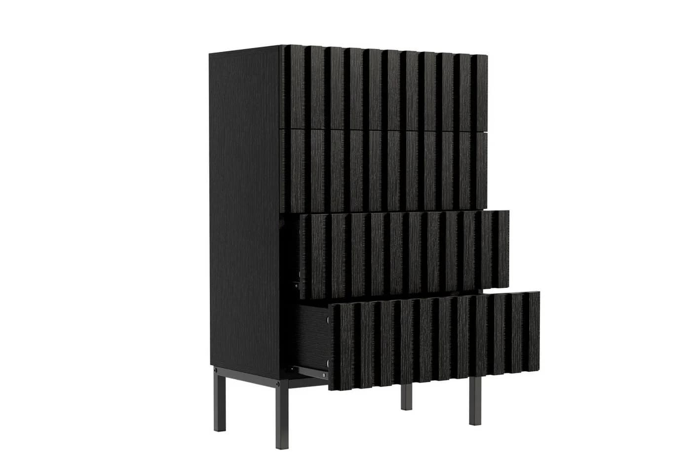 UEV Kommode mit 4 Schubladen, Sideboard, Schubladenschrank, Schmal Kommode - Bild 2