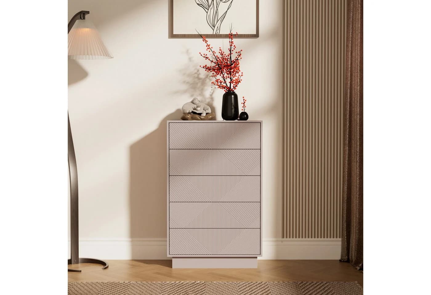 UEV Kommode mit 5 Schubladen, Sideboard, Schubladenschrank, Schmal kommode