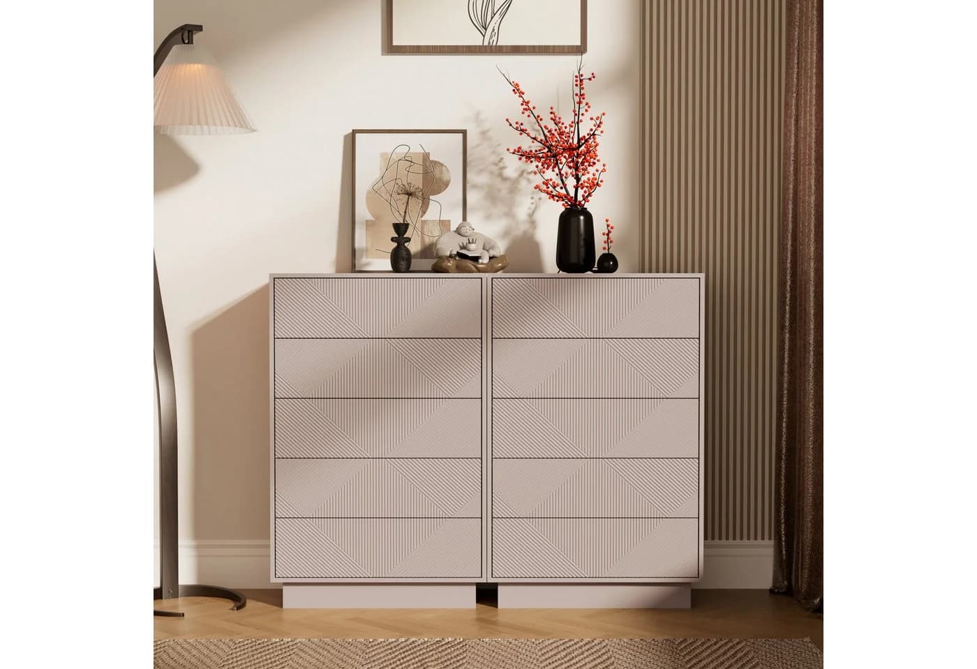 UEV Kommode mit 5 Schubladen, Sideboard, Schubladenschrank, Schmal kommode - Bild 3