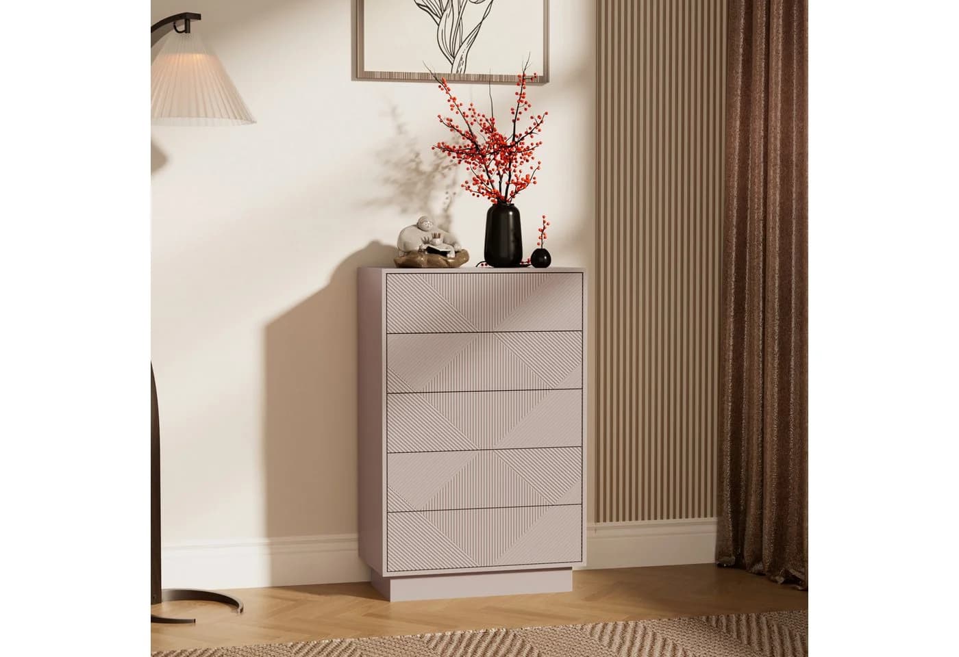 UEV Kommode mit 5 Schubladen, Sideboard, Schubladenschrank, Schmal kommode - Bild 4