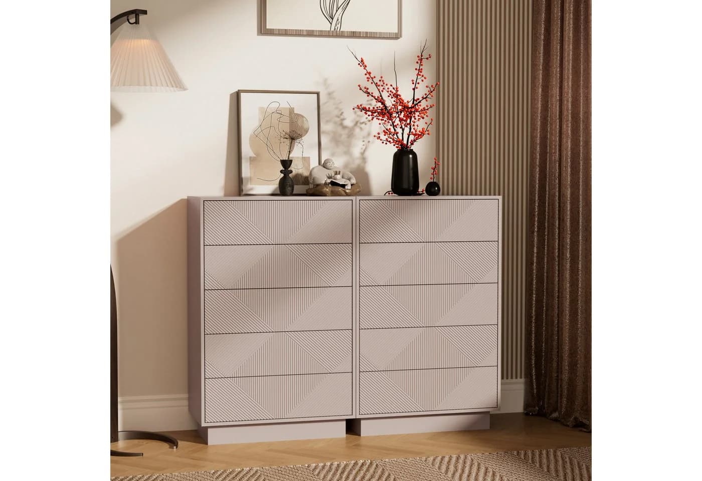 UEV Kommode mit 5 Schubladen, Sideboard, Schubladenschrank, Schmal kommode - Bild 5