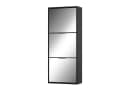 UEV Schuhschrank Spiegelschuhschrank schmal 3 Klappen Schwarz Holzwerkstoff Bild 2