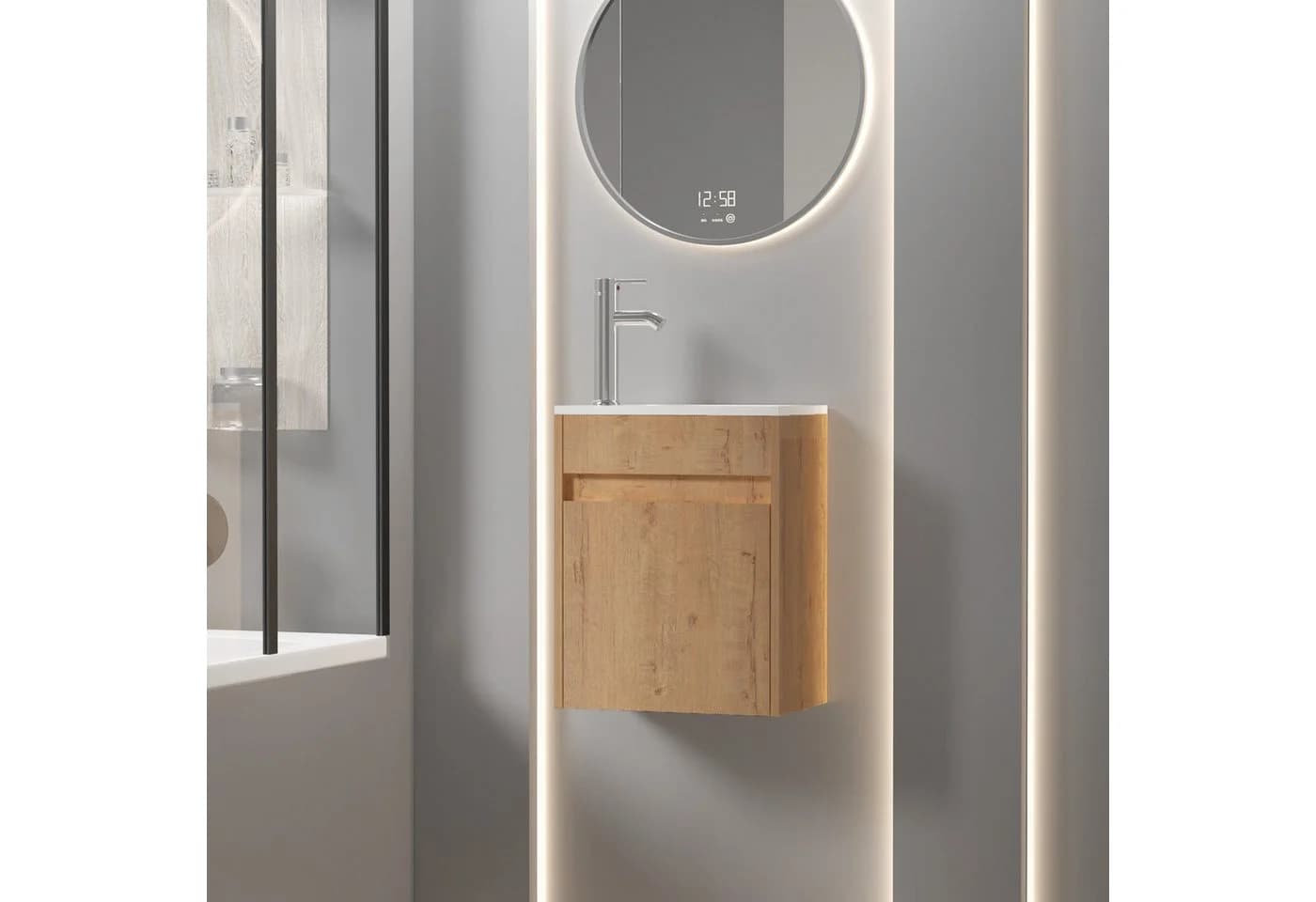 UEV Waschtisch-Set mit Unterschrank und Harzbecken Natur - Bild 3